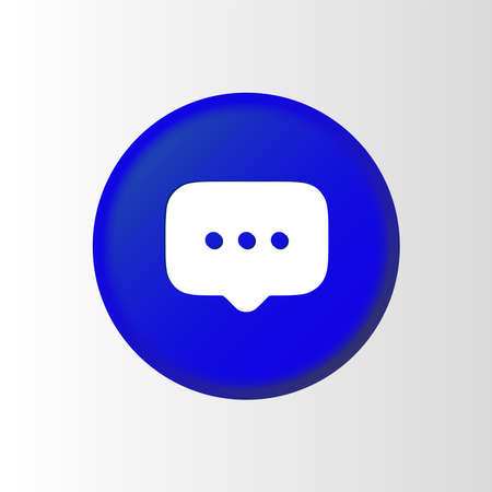 Blue Speech bubble chat icon isolated with long shadow. message icon. Communication or comment chat symbol. Red circle button. vector illustrationのイラスト素材