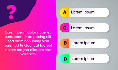 Vector template question and answers for quiz game, exam, tv show, school, examination test. illustration 10 epsのイラスト素材