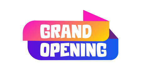 Grand opening labels banners. grand opening banner flyer template
