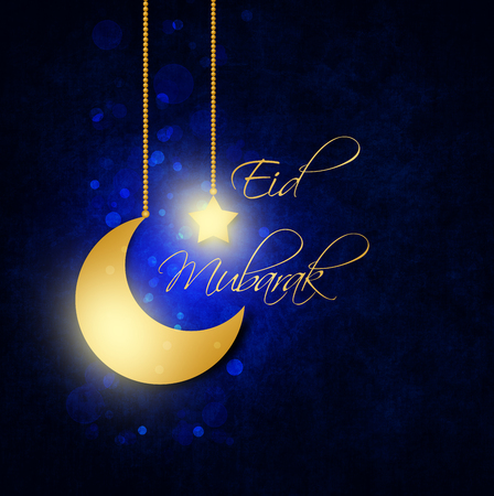 dark blue abstract background for eid mubarak festivalの写真素材