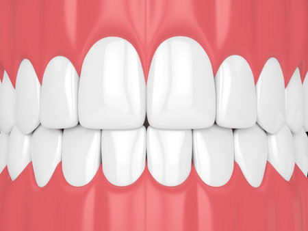 3d render of jaw with teeth. Dental healthcare concept.