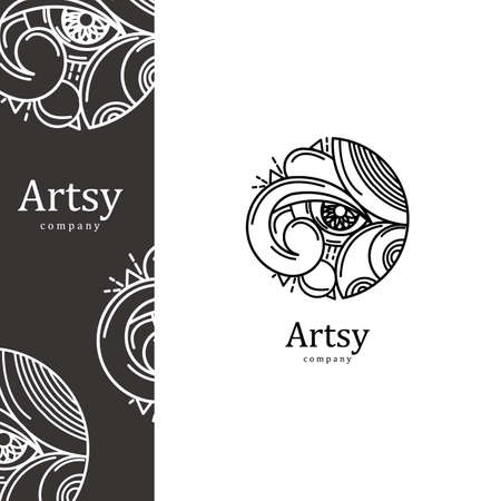 Elegant retro artsy eye logo emblemのイラスト素材