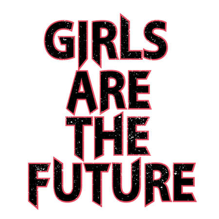 Girl power slogan, rock style shirt print.のイラスト素材