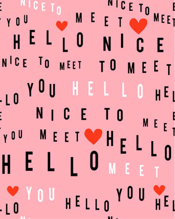 seamless text and hearts pattern. girls wear print.のイラスト素材