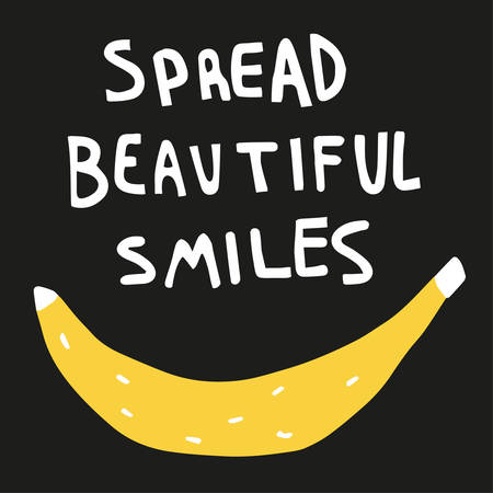 happy shirt print design. slogan and banana illustration.のイラスト素材