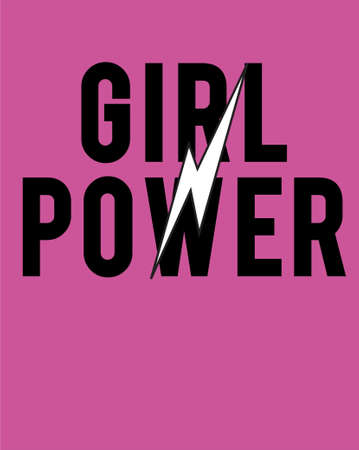 Girl power slogan, text and lightening,のイラスト素材