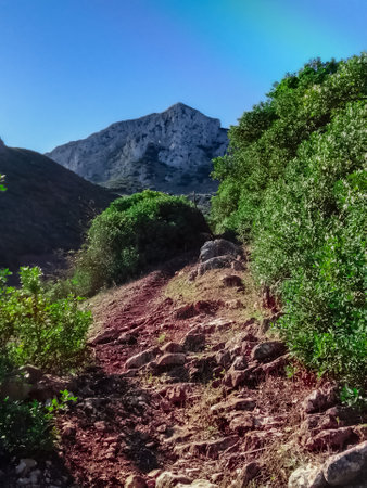 Mountain pass near the summitの写真素材