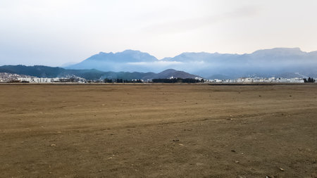 A large area of soil that is devoid of grassの写真素材