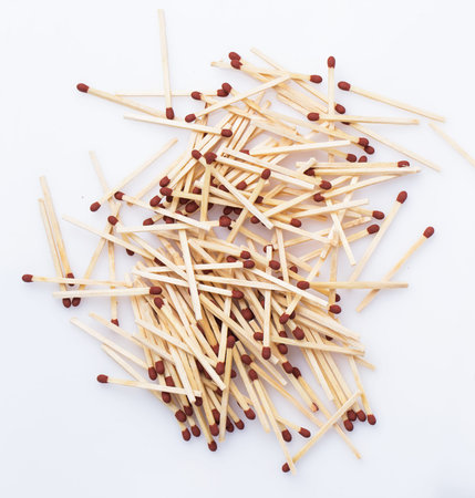 A lot of matchsticks on the table