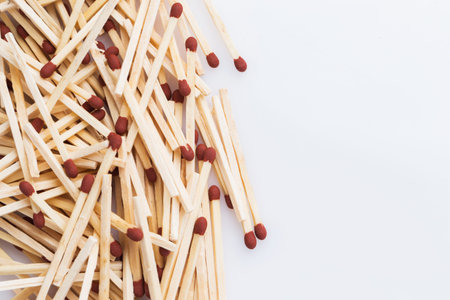 A lot of matchsticks on the table