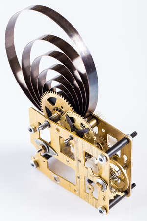 Gear mechanism on white backgroundの写真素材