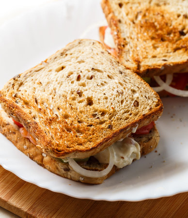 Delicious home made sandwichesの写真素材