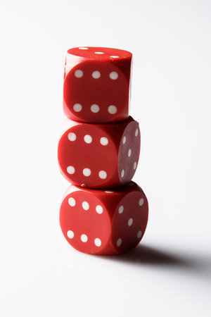 Red dices  on white background