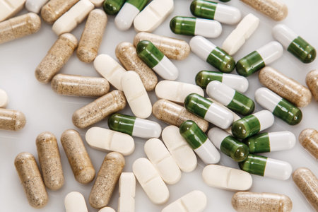 Pile of different colorful pills