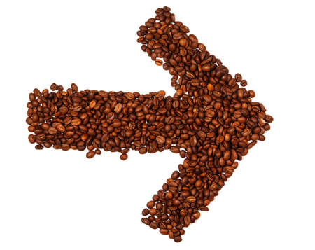 Coffee beans  on white backgroundの写真素材