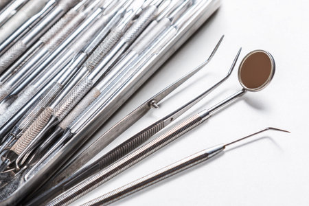 Close up of different dental tools