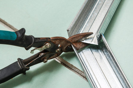 Close up of scissors for metal