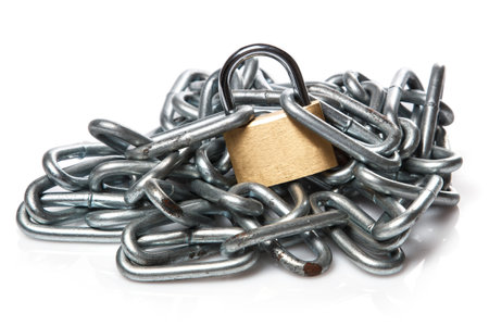 Close up of Padlock and chain