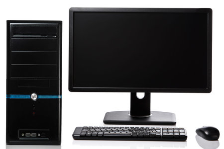 Personal computer on white background