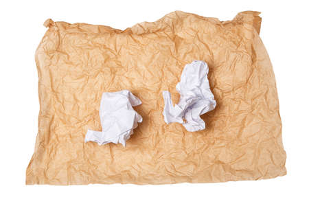 Old and crumpled sheet of paperの写真素材