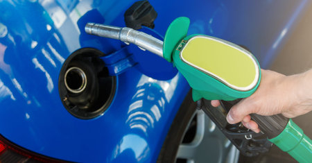 Man refuel his car on gas station