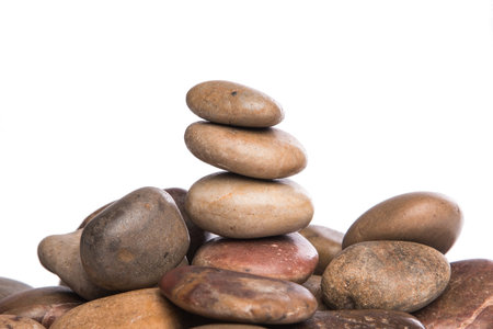 Different stones on white background