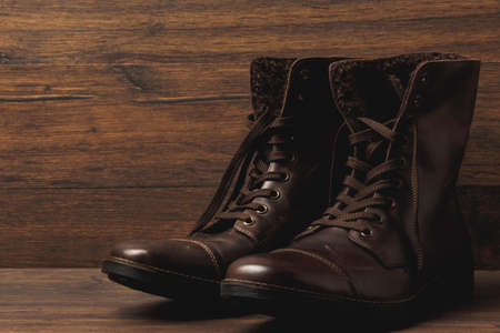 Sylish leather bootsの写真素材