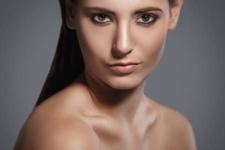 Portrait of beautiful brunetteの写真素材