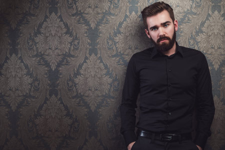 Portrait of stylish handsome man with a beard