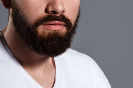 Part of male face with beardの写真素材