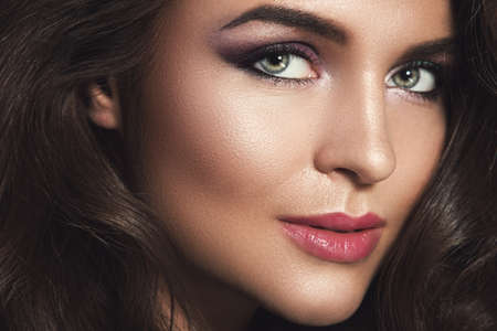 Portrait of beautiful woman in studioの写真素材