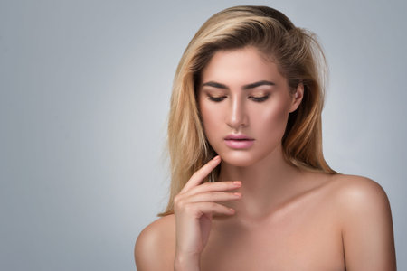 Portrait of beautiful blonde girl