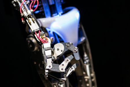 Close up view of robot's body and hands