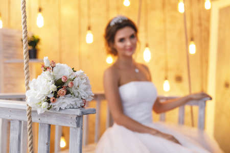 Bouquet of artificial flowers for weddingの写真素材