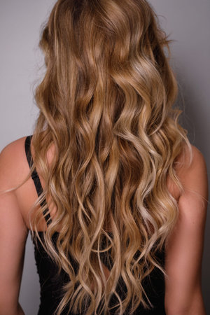 Woman with beautiful curly hair