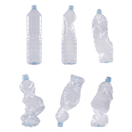 Plastic pet bottles isolated on white background