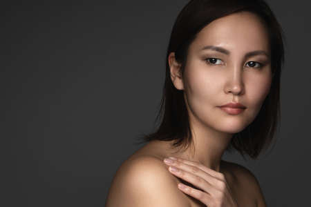 Portrait of young and beautiful asian womanの写真素材