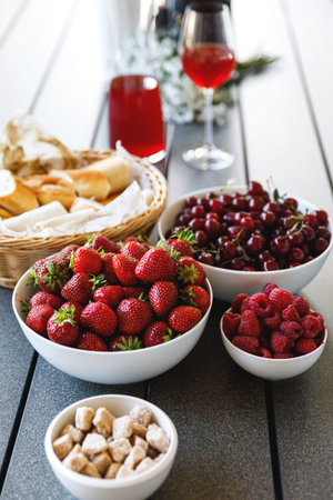 Juicy and sweet berries on the table