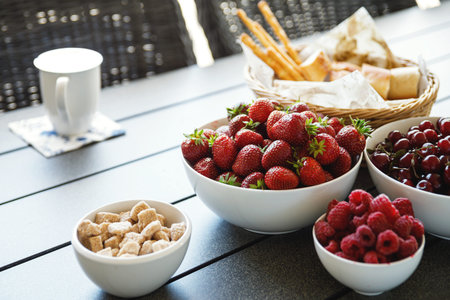Juicy and sweet berries on the table
