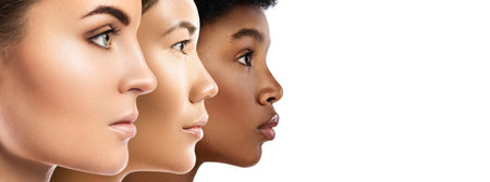 Different ethnicity women - Caucasian, African and Asian.