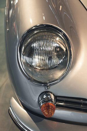 Headlight of the retro car