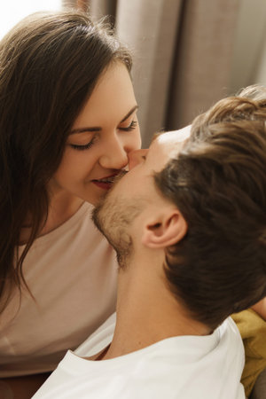 Beautiful and sensual couple showing their love