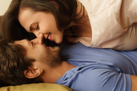 Beautiful and sensual couple showing their love