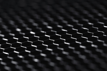 Abstract hi-tech surface with a honeycomb cellsの写真素材