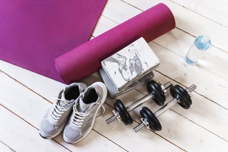 Different equipment for workout in the gymの写真素材