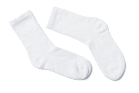 White cotton socks for design on whiteの写真素材