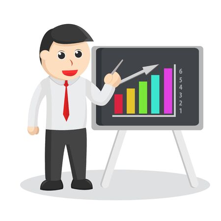 Bussinessman giving presentation design illustrationのイラスト素材