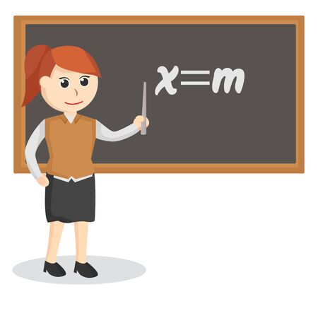 Female teacher doing teaching illustrationのイラスト素材