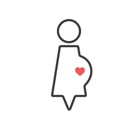 Pregnant icon. Vector pregnant woman illustration.  Pregnancy icon.のイラスト素材