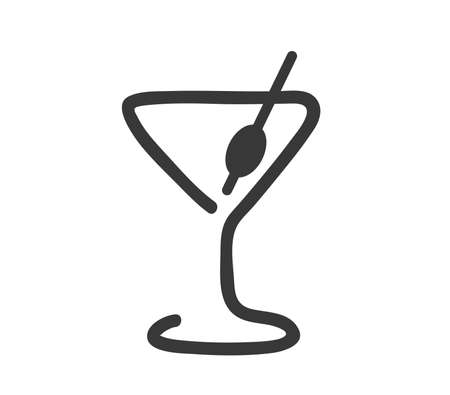Martini icon. Cocktail icon. hand drawn cocktail illustration.のイラスト素材